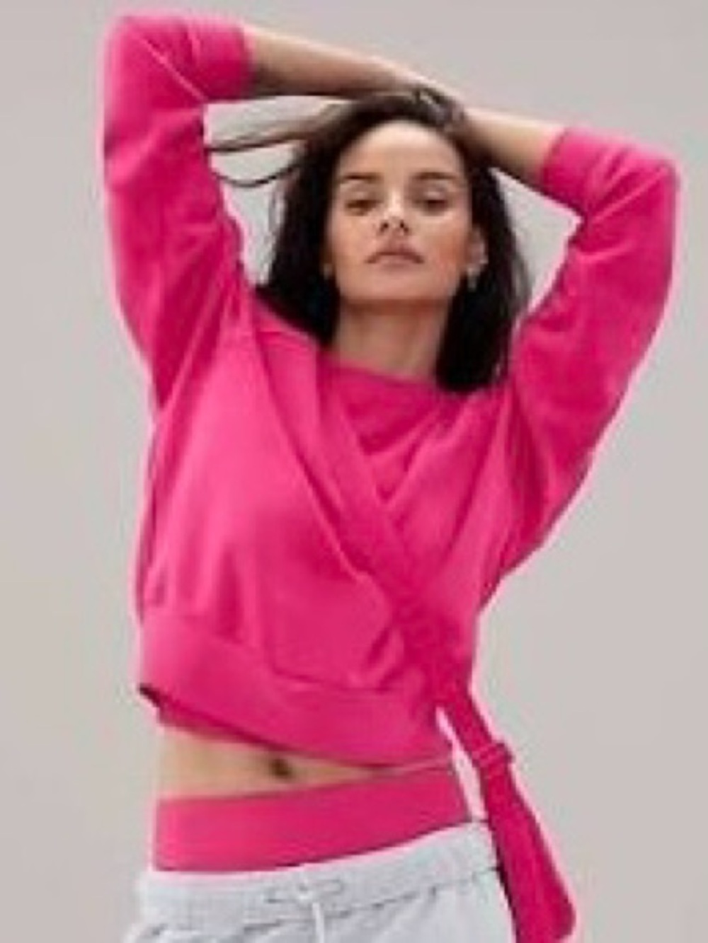 Athleta Forever Fleece Crewneck Sweatshirt L Dahlia Pink